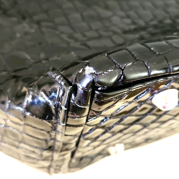 Timi & Leslie Baby Bag, Black Patent, 'crocodile' - Picture 9 of 13